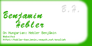 benjamin hebler business card